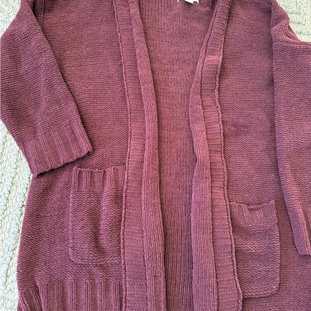 American Eagle Outfitters Maroon Cardigan Sweater